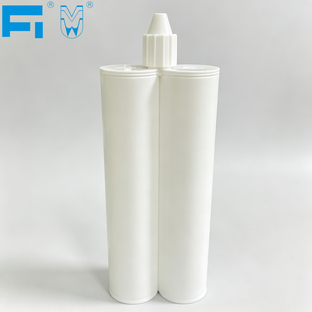 Industrial Use 200ml:200ml Chemical Resistant Two-component Plastic Caulking Cartridge for Packing A+B Sealant and Adhesive
