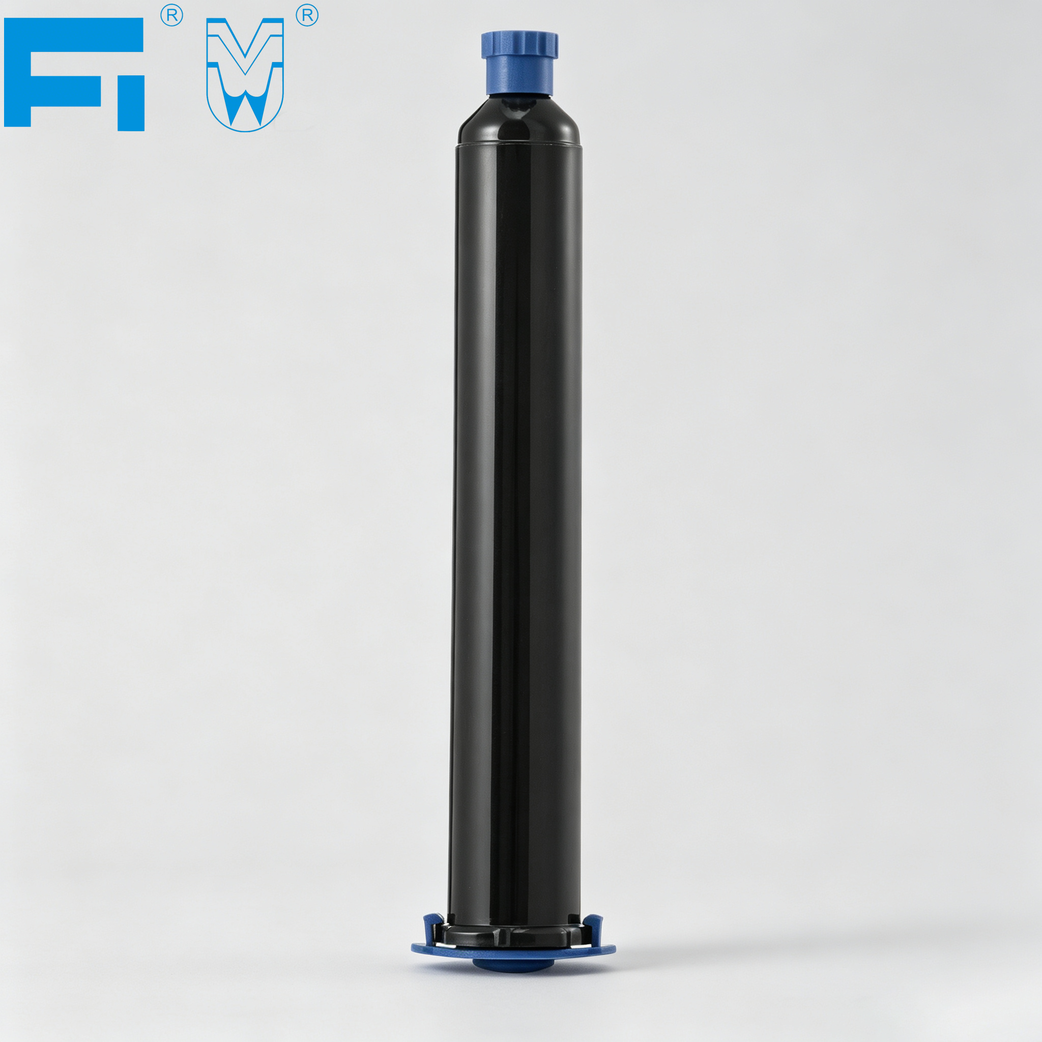 Industrial Use 50ml Black Plastic Pneumatic Dispensing Syringe Barrel Cartridge for Sealant and Adhesive Packaging