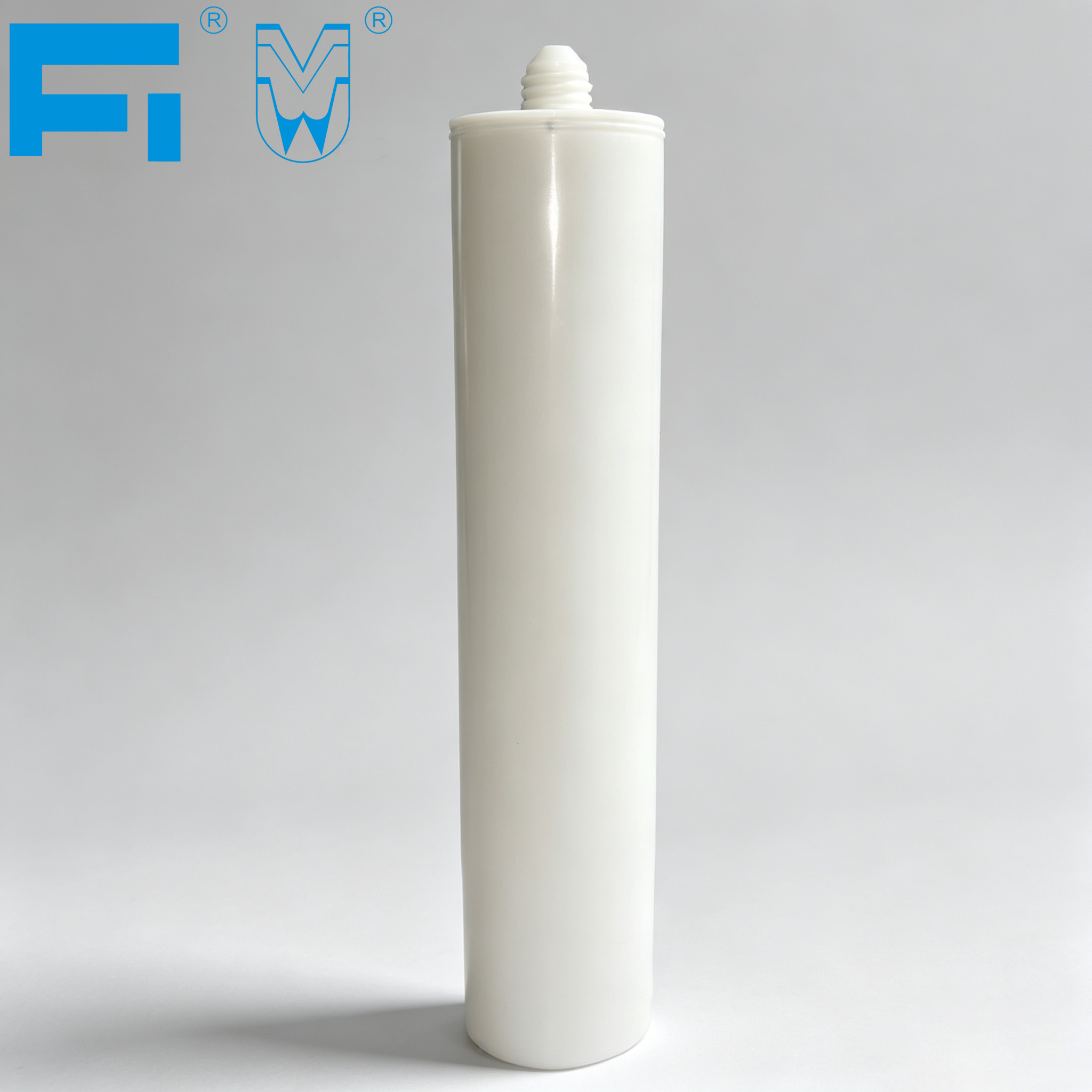 240ml Industry Grade Glass Adhesive Packaging HDPE Plastic Cartridge for Sealant Caulking with Nozzle and Plunger for Construction